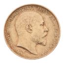 1902 Edward VII UK Large Head Half Sovereign Coin