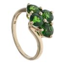 9ct Yellow Gold Diopside Cluster Ring