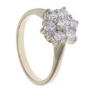 9ct Yellow Gold Cubic Zirconia Cluster Ring