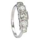 Platinum Diamond Deco Stepped Ring