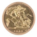 1982 Elizabeth II Decimal Portrait UK Half Sovereign Coin