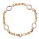 9ct Yellow And White Gold Fancy Curb Bracelet 7.5"