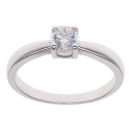 Silver Cubic Zirconia Single Stone Ring By Icesia