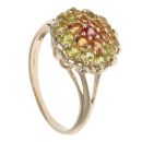 9ct Yellow Gold Multi Gemstone Cluster Ring