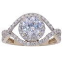 9ct Yellow Gold Cubic Zirconia Crossover Ring