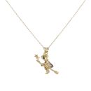 9ct Yellow Gold Multi Gemstone Witch Pendant and Chain 18"
