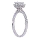 De Beers 18ct White Gold 0.77ct Pear and Brilliant Cut Diamond Cluster Ring