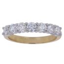 18ct Yellow and White Gold 0.90ct Brilliant Cut Diamond Half Eternity Ring