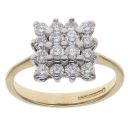 18ct Yellow Gold 1.00ct Brilliant Cut Diamond Cluster Ring