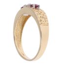 18ct Yellow Gold 0.15ct Diamond And Ruby Three Stone Ring