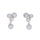 Sterling Silver Cubic Zirconia Rubover Earrings by Icesia