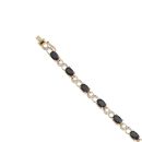 9ct Yellow Gold 0.15ct Diamond And Sapphire Bracelet 7.5"