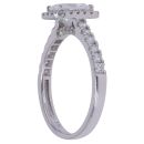 9ct White Gold 1.50ct Radiant and Brilliant Cut Lab Grown Diamond Cluster Ring