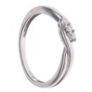 9ct White Gold 0.06ct Brilliant Cut Diamond Twist Trilogy Ring