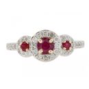 9ct Yellow Gold 0.29cts Diamond And Ruby Ring