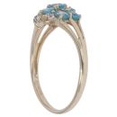 9ct Yellow Gold Blue Topaz Cluster Ring