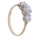 14ct Yellow Gold Cubic Zirconia Three Stone Ring