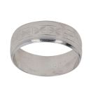 18ct White Gold Patterned Wedding Band 7mm