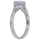 18ct White Gold 0.15ct Diamond and Aquamarine Ring