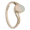 9ct Yellow Gold Opal Twist Solitaire Ring