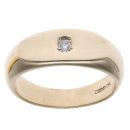9ct Yellow Gold 0.05ct Diamond Solitaire Signet Ring