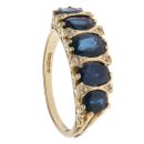 18ct Yellow Gold 0.04ct Diamond and Sapphire Five Stone Ring