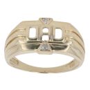 9ct Yellow and White Gold 0.01ct Diamond Dad Ring