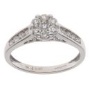 9ct White Gold 0.50ct Brilliant Cut Diamond Cluster Ring