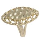 14ct Yellow Gold Patterned Oval Fancy Ring