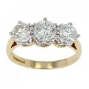 18ct Yellow Gold 2.35ct Diamond Trilogy Ring