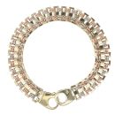 9ct Yellow White and Rose Gold Watch Strap Fancy Bracelet 8"