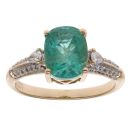 18ct Yellow Gold 0.20ct Diamond and Emerald Ring