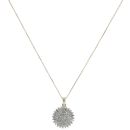 9ct Yellow Gold 1.00ct Brilliant Cut Diamond Cluster Pendant And Chain 18"
