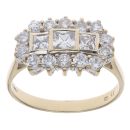9ct Yellow Gold Cubic Zirconia Cluster Ring