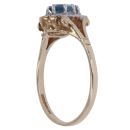 9ct Yellow Gold 0.05ct Brilliant Cut Diamond and Blue Topaz Cluster Ring