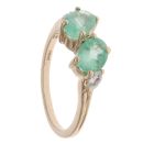 9ct Yellow Gold Green Gemstone And Cubic Zirconia Ring
