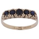 9ct Yellow Gold Sapphire Five Stone Ring