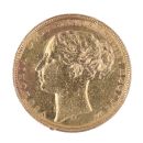 1877 Victoria Young Head Australia Full Sovereign Coin