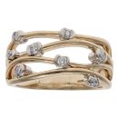 9ct Yellow Gold 0.30ct Brilliant Cut Diamond Fancy Multi Row Ring