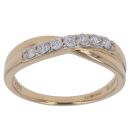 18ct Yellow Gold 0.28ct Flower Cut Diamond Crossover Ring