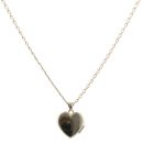 9ct Yellow Gold Mother Of Pearl Heart Locket And Chain 18"
