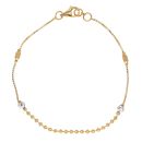 22ct Yellow and White Gold Junction Bead Bracelet 7"