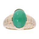 9ct Yellow Gold Jade Stone Set Ring