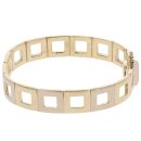 9ct Yellow and White Gold Square Hinged Bangle