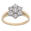 18ct Yellow Gold 1.00ct Brilliant Cut Diamond Cluster Ring