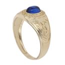 9ct Yellow Gold Blue Gemstone College Ring
