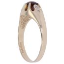 9ct Yellow Gold 0.03ct Diamond and Garnet Signet Ring