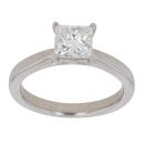 Platinum 1.00ct Princess Cut Diamond Solitaire Ring