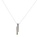 18ct Yellow and White Gold 0.25ct Princess Cut Diamond Pendant and Chain 18"