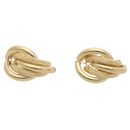 9ct Yellow Gold Plain And Mesh Stud Earrings